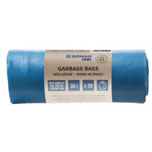 Vrecia zaväzovacie DONAU 35 ℓ, 25 mic, 20 ks, modré